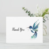 Carte De Remerciements Aquarelle de Blue Humminbird (Debout devant)