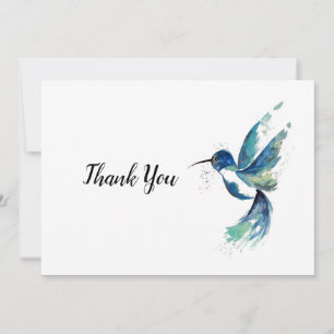 Carte De Remerciements Aquarelle de Blue Humminbird
