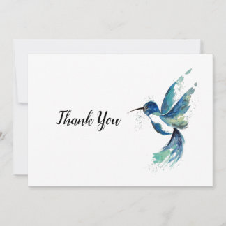 Carte De Remerciements Aquarelle de Blue Humminbird