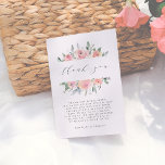 Carte De Remerciements Aquarelle de couleur bleu et de couleur de sable M<br><div class="desc">Créez votre propre carte Blush & Sage Watercolor Floral Mariage Merci en utilisant ces modèles de Cali Graphics. Ce mariage de jardin fleuri présente de belles fleurs d'aquarelle rose vif au-dessus et au-dessous de "merci" dans une belle police de script de calligraphie moderne. Ces cartes sont pliées afin que vous...</div>