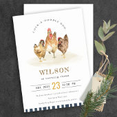 Carte De Remerciements Aquarelle de ferme de poulet mignonne Anniversaire