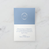 Carte De Remerciements Aquarelle de feuillage moderne Dusty Blue Leaf Mar (Intérieur)