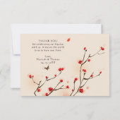 Carte De Remerciements Aquarelle de fleurs de cerisier (Dos)