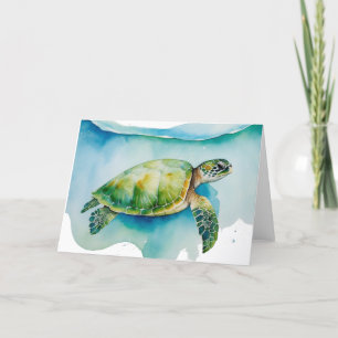 Carte De Remerciements Aquarelle de l'océan Hawaiian Honu