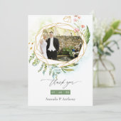 Carte De Remerciements Aquarelle de Mariage géométrique (Debout devant)