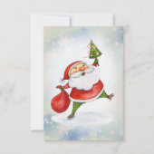 Carte De Remerciements Aquarelle de Noël du Père Noël (Devant)