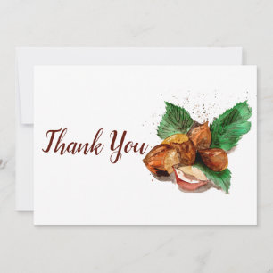 Carte De Remerciements Aquarelle de noisettes