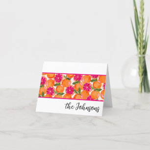 Carte De Remerciements Aquarelle de pamplemousse Monogramme