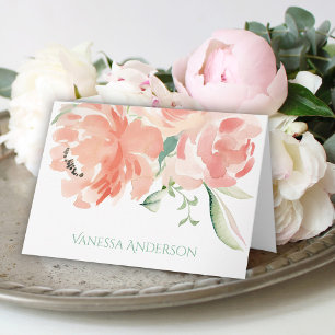 Carte De Remerciements Aquarelle de Pêche Floral Blanc personnalisé à l'i