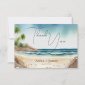 Carte De Remerciements Aquarelle de plage estivale de destination (Devant)