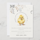 Carte De Remerciements Aquarelle de poulet de ferme mignonne Baby shower  (Devant)