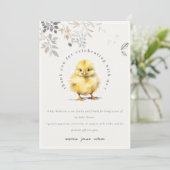 Carte De Remerciements Aquarelle de poulet de ferme mignonne Baby shower  (Debout devant)