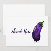 Carte De Remerciements Aquarelle d'Eggplant (Devant / Derrière)