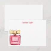 Carte De Remerciements Aquarelle Designer Monogramme Parfum Parfum (Devant / Derrière)