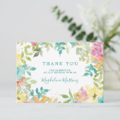 Carte De Remerciements Aquarelle d'été Floral 21e anniversaire (Debout devant)