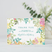 Carte De Remerciements Aquarelle d'été Floral 80e anniversaire (Debout devant)