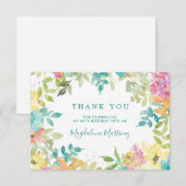 Carte De Remerciements Aquarelle d'été Floral 80e anniversaire (Devant / Derrière)