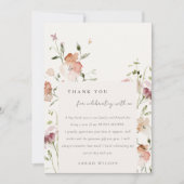 Carte De Remerciements Aquarelle douce de prairie pâturée Fête des mariée (Devant)