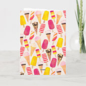 Carte De Remerciements Aquarelle douce été crème glacée (Dos)