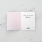 Carte De Remerciements Aquarelle douce Petite Souris Caligari Script (Intérieur)