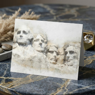 Carte De Remerciements Aquarelle du mont Rushmore