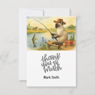 Carte De Remerciements Aquarelle du pêcheur