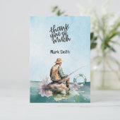 Carte De Remerciements Aquarelle du pêcheur (Debout devant)