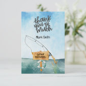 Carte De Remerciements Aquarelle du pêcheur (Debout devant)