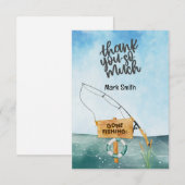 Carte De Remerciements Aquarelle du pêcheur (Devant / Derrière)