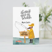 Carte De Remerciements Aquarelle du pêcheur (Debout devant)