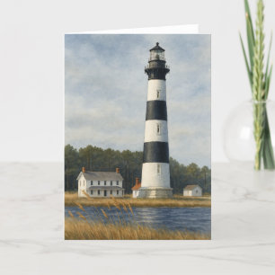 Carte De Remerciements Aquarelle du phare de Bodie Island