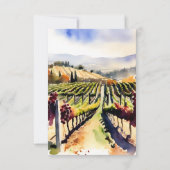 Carte De Remerciements Aquarelle du vignoble de Napa Valley (Dos)