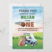 Carte De Remerciements Aquarelle en un Golf 1er Anniversaire (Devant)