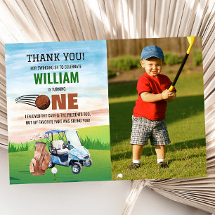 Carte De Remerciements Aquarelle en un Golf 1er Anniversaire Photo