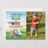 Carte De Remerciements Aquarelle en un Golf 1er Anniversaire Photo (Devant)