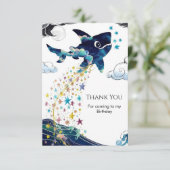 Carte De Remerciements Aquarelle Enchantée Requin profond Anniversaire (Debout devant)