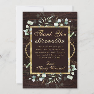 Carte De Remerciements Aquarelle Eucalyptus et Végétation Douce 16