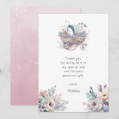 Carte De Remerciements Aquarelle Fairy Bébé Poussette (Devant / Derrière)