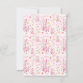 Carte De Remerciements Aquarelle Fête des mariées Llama rose (Dos)