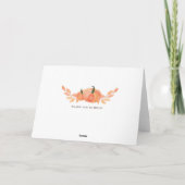 Carte De Remerciements Aquarelle Feuillage d'automne Mariage de couronne (Dos)