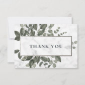 Carte De Remerciements Aquarelle Feuillage Vert (Devant)