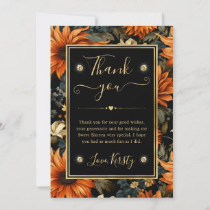 Carte De Remerciements Aquarelle Feuilles d'automne Marron Orange Sweet 1