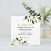 Carte De Remerciements Aquarelle Fleur blanche (Debout devant)