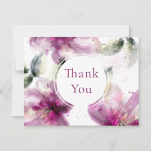 Carte De Remerciements Aquarelle Fleur de Lys Rose Remerciements Entrepri