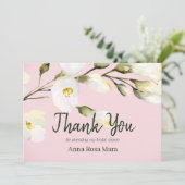 Carte De Remerciements *~* Aquarelle Fleurs de Rosier de Plage pour la Ma (Debout devant)