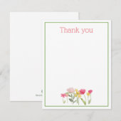 Carte De Remerciements Aquarelle Fleurs Sauvages (Devant / Derrière)