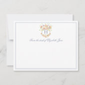 Carte De Remerciements Aquarelle Floral Jardin Crest Photo (Devant)