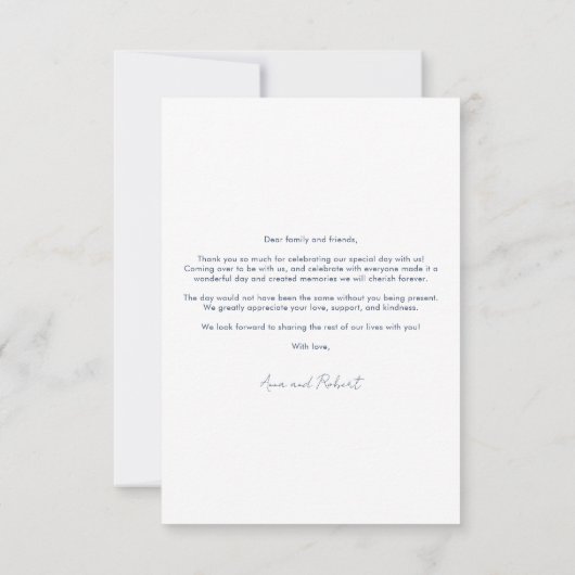 Carte De Remerciements Aquarelle Floral Mariage Script (Dos)