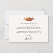 Carte De Remerciements Aquarelle Floral Rustique Automne Chaud Mariage d' (Devant)