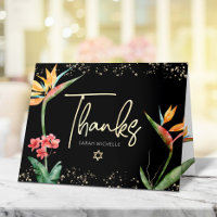 Aquarelle florale bat mitzvah Tropical Black Gold